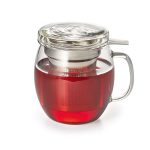 შუშის ჭიქა საწურით/Glass with metal strainer